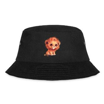 Süßer Cartoon-Baby-Löwe mit Glubschaugen - Bucket Hat - Schwarz - Vorne - Lela (165cm)