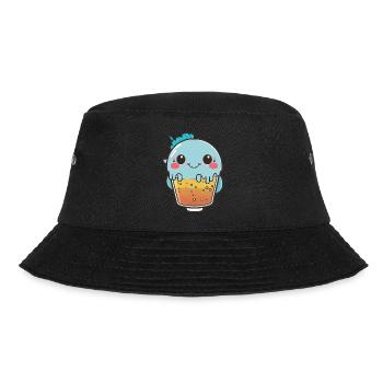 Kawaii Cute Happy Colorful Fish Bubble Tea - Bob - noir - Devant - Lela (165cm)