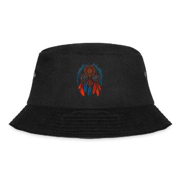 Traumfänger traditionell on orange und blau - Bucket Hat - Schwarz - Vorne - Lela (165cm)