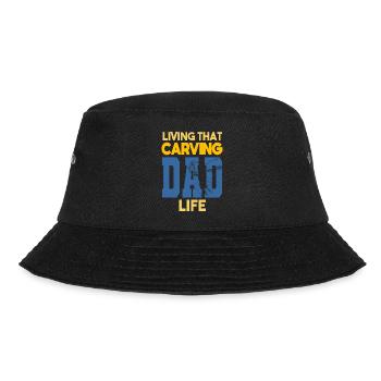 Living That Carving Dad Life Holzschnitzer - Bucket Hat - Schwarz - Vorne - Lela (165cm)