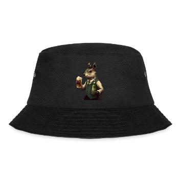chic squirrel gentleman with beer - Bucket Hat - black - Front - Lela (165cm)
