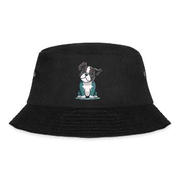 Illustration de pitbull mignon - Bob - noir - Devant - Lela (165cm)