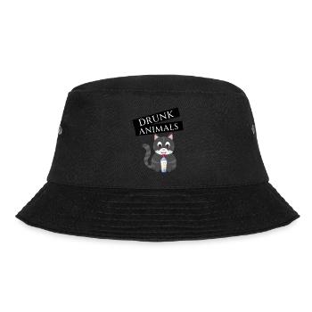 Drunk Animals - GinCat - Bucket Hat - Schwarz - Vorne - Lela (165cm)