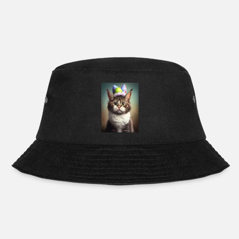 Easter Cat - Bucket Hat - black