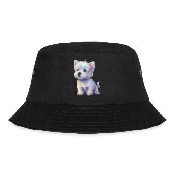 Dog Pastel Drawing - Bucket Hat - black - Front - Lela (165cm)