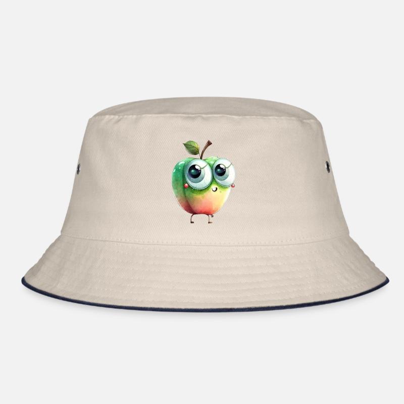Sweet apple character with googly eyes Bucket Hat