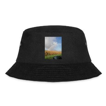Regenbogen auf der Straße und Weizenfelder - Bucket Hat - Schwarz - Vorne - Lela (165cm)