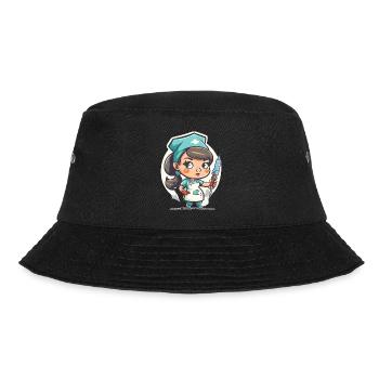Pflege der Zukunft - Bucket Hat - Schwarz - Vorne - Lela (165cm)