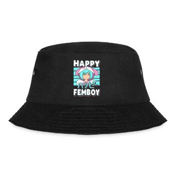 Happy Femboy - Bucket Hat - Schwarz - Vorne - Lela (165cm)