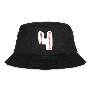 4th Birthday Boy Baseball - Bucket Hat - Schwarz - Vorne - Lela (165cm)