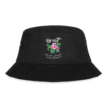 Braut Flamingo verliebt verlobt ich heirate jga - Bucket Hat - Schwarz - Vorne - Lela (165cm)