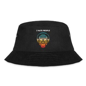 Gorilla Kopfhörer Regenbogen - Bucket Hat - Schwarz - Vorne - Lela (165cm)