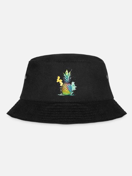 Ananas - Bucket Hat - Schwarz