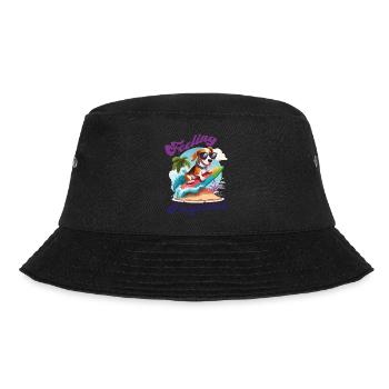 Feeling Tropical - Cute Funny Beagle Dog Motif - Bucket Hat - black - Front - Lela (165cm)