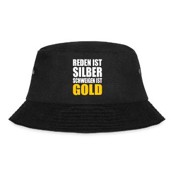 reden ist silber schweigen ist gold - Bucket Hat - Schwarz - Vorne - Lela (165cm)