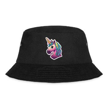Rainbow Unicorn for Girls Kids Horse - Bucket Hat - black - Front - Lela (165cm)