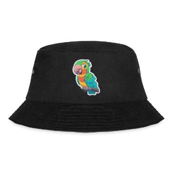 Paarot Papagei Vogel Bund Comic Cartoon - Bucket Hat - Schwarz - Vorne - Lela (165cm)