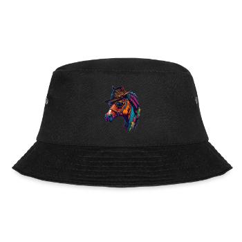 Cheval avec chapeau et lunettes de soleil cool et coloré - Bob - noir - Devant - Lela (165cm)