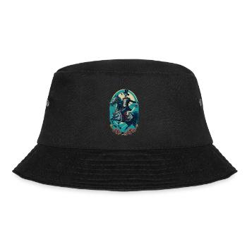 Skelett im Anzug reitet Pferd Cool Comic Cartoon - Bucket Hat - Schwarz - Vorne - Lela (165cm)