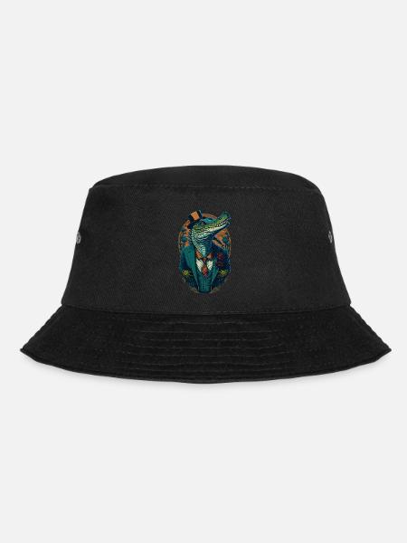 Crocodile avec chapeau et costume Lustic Comic Style - Bob - noir