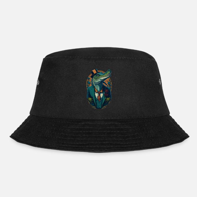 Crocodile avec chapeau et costume Lustic Comic Style - Bob - noir