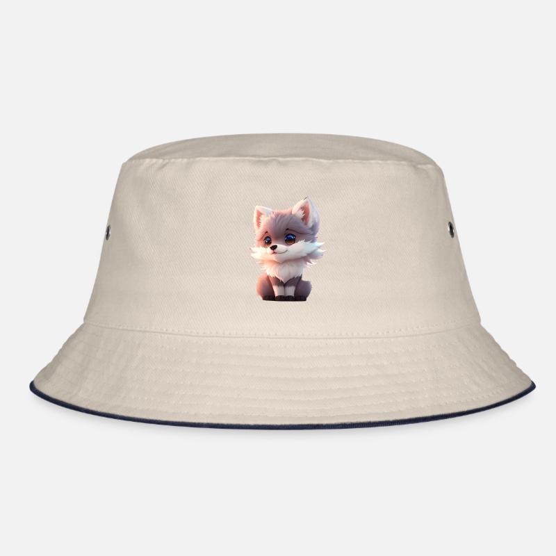 Cute Tiny Hyperrealistic Anime Wolf Tee, Pet Bucket Hat