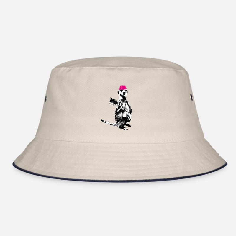 Suricate Guitariste Blanc BG Magenta Hat Bob
