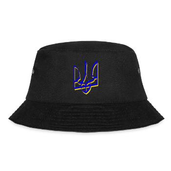 Ukraine Wappen Dreizack Gerfalke Trident Band V1 - Bucket Hat - Schwarz - Vorne - Lela (165cm)