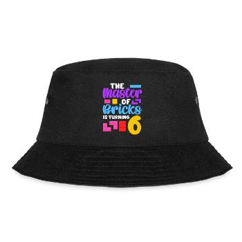 The master of bricks is turning 6 - Bucket Hat - Schwarz - Vorne - Lela (165cm)