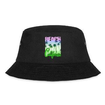 Vintage Blumen Strand Kalifornien Retro Garten USA - Bucket Hat - Schwarz - Vorne - Lela (165cm)