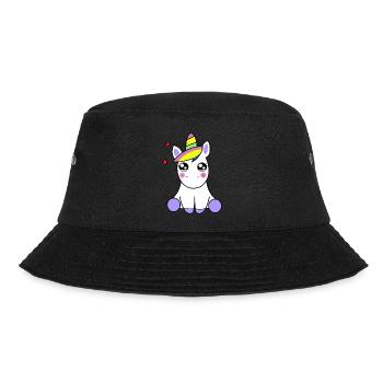 KAWAII EINHORN - Bucket Hat - Schwarz - Vorne - Lela (165cm)