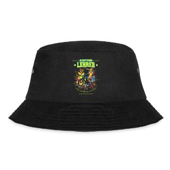 Einschulung - Achtung Lehrer! - BMX - Action - Bucket Hat - Schwarz - Vorne - Lela (165cm)