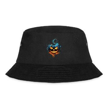 Halloween Jackolantern Pumpkin Shirt Design m/w/d - Bucket Hat - Schwarz - Vorne - Lela (165cm)