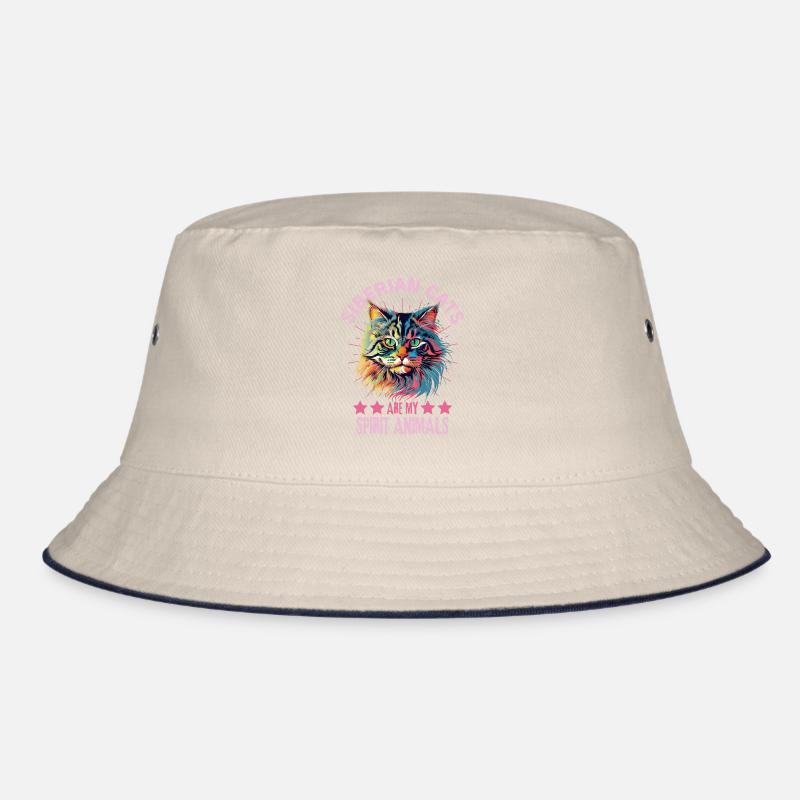 Siberian Cat Lover Colorful Siberian Cat Bucket Hat