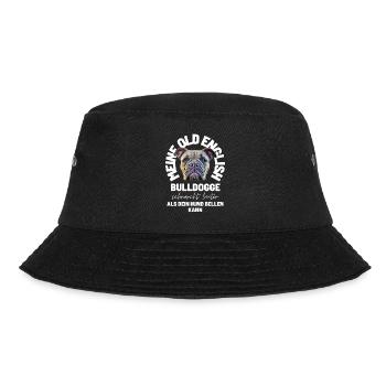 Bulldogge SCHNARCHT LAUTER ... Bulldog Bulldoggen - Bucket Hat - Schwarz - Vorne - Lela (165cm)