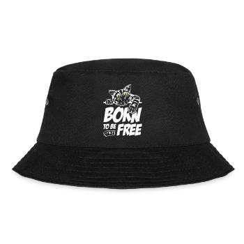 Cat Lover Born To Be Free - Bucket Hat - Schwarz - Vorne - Lela (165cm)