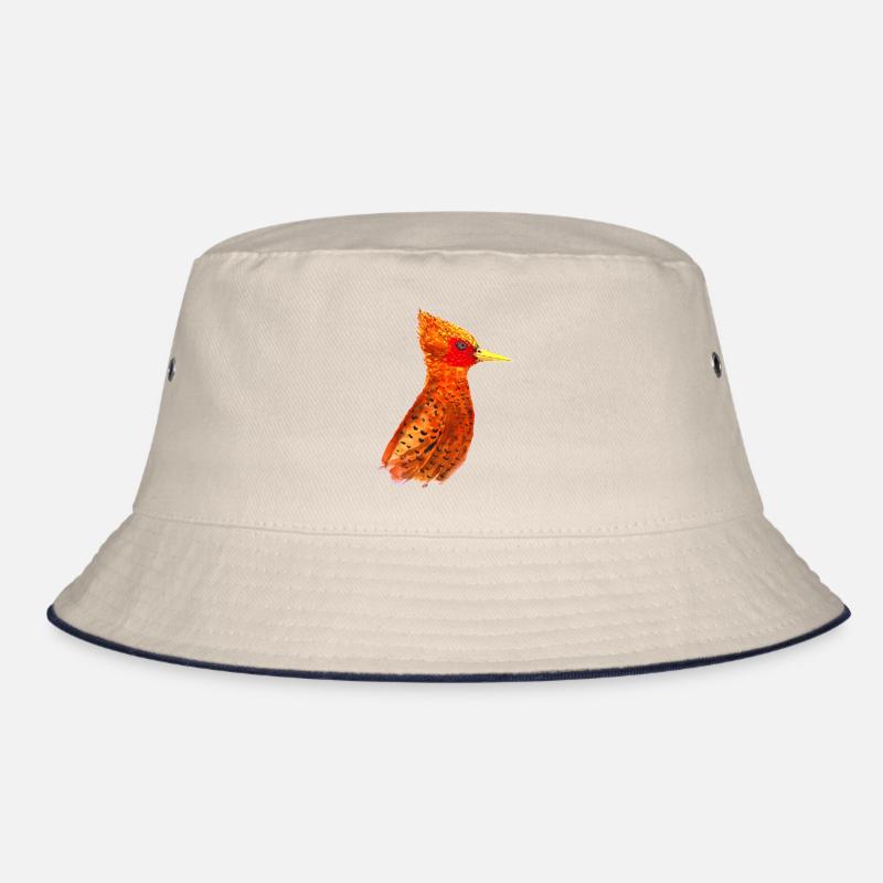 Handbemalter feuerroter Vogel Bucket Hat