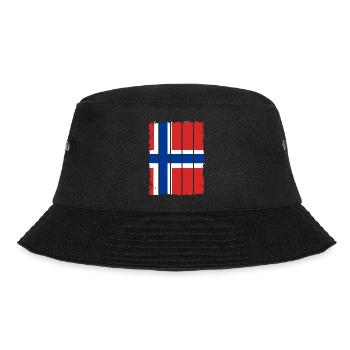 Norwegen Flagge Skandinavien Norwegische Fahne - Bucket Hat - Schwarz - Vorne - Lela (165cm)