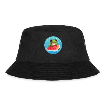 Frosch auf Wassermelone im Meer - Bucket Hat - Schwarz - Vorne - Lela (165cm)