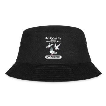 Prefer to be with pigeons Design for pigeon lovers - Bucket Hat - black - Front - Lela (165cm)