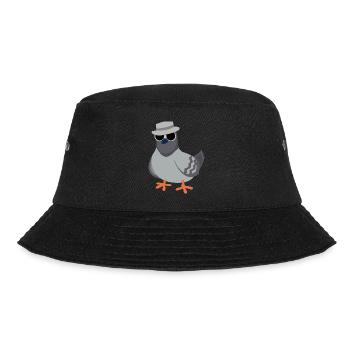 Cooles Taubendesign für Taubenliebhaber - Bucket Hat - Schwarz - Vorne - Lela (165cm)