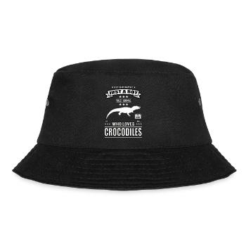 Just a Boy Who Loves Crocodiles Outfit - Bucket Hat - black - Front - Lela (165cm)