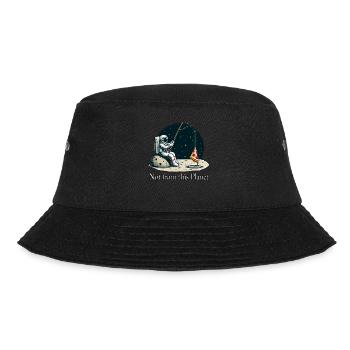 Astronaut Pizza Fishing in Space - Bucket Hat - black - Front - Lela (165cm)