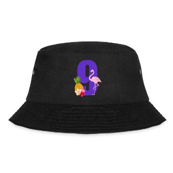 Flamingo zum 9-jährigen Jubiläum - Bucket Hat - Schwarz - Vorne - Lela (165cm)