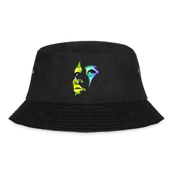 Schöne weibliche Malkunst Gesicht bunte Frau - Bucket Hat - Schwarz - Vorne - Lela (165cm)
