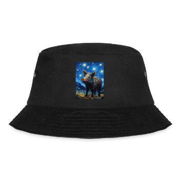 Wild Boar, Van Gogh, Starry Night, Animal - Bucket Hat - black - Front - Lela (165cm)