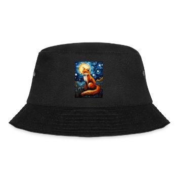 fuchs, Sternennacht, Van Gogh, Style - Bucket Hat - Schwarz - Vorne - Lela (165cm)