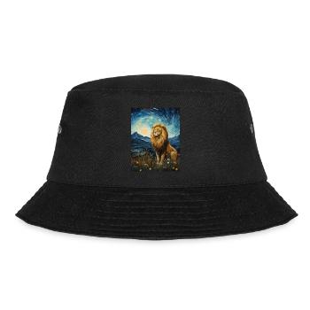 Lion, Van Gogh, Starry Night, Animal, Lions - Bucket Hat - black - Front - Lela (165cm)