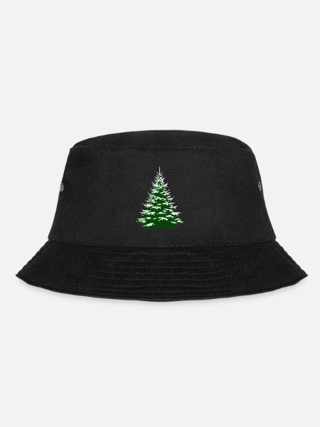 O Tannenbaum Schnee bedeckte Tanne Fichte xmas - Bucket Hat - Schwarz
