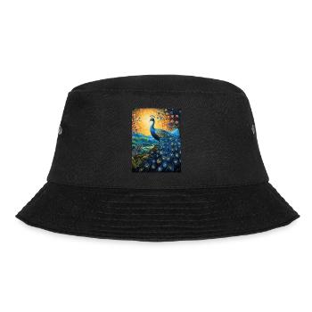 Peacock, Van Gogh, Starry Night, Animal, Bird - Bucket Hat - black - Front - Lela (165cm)